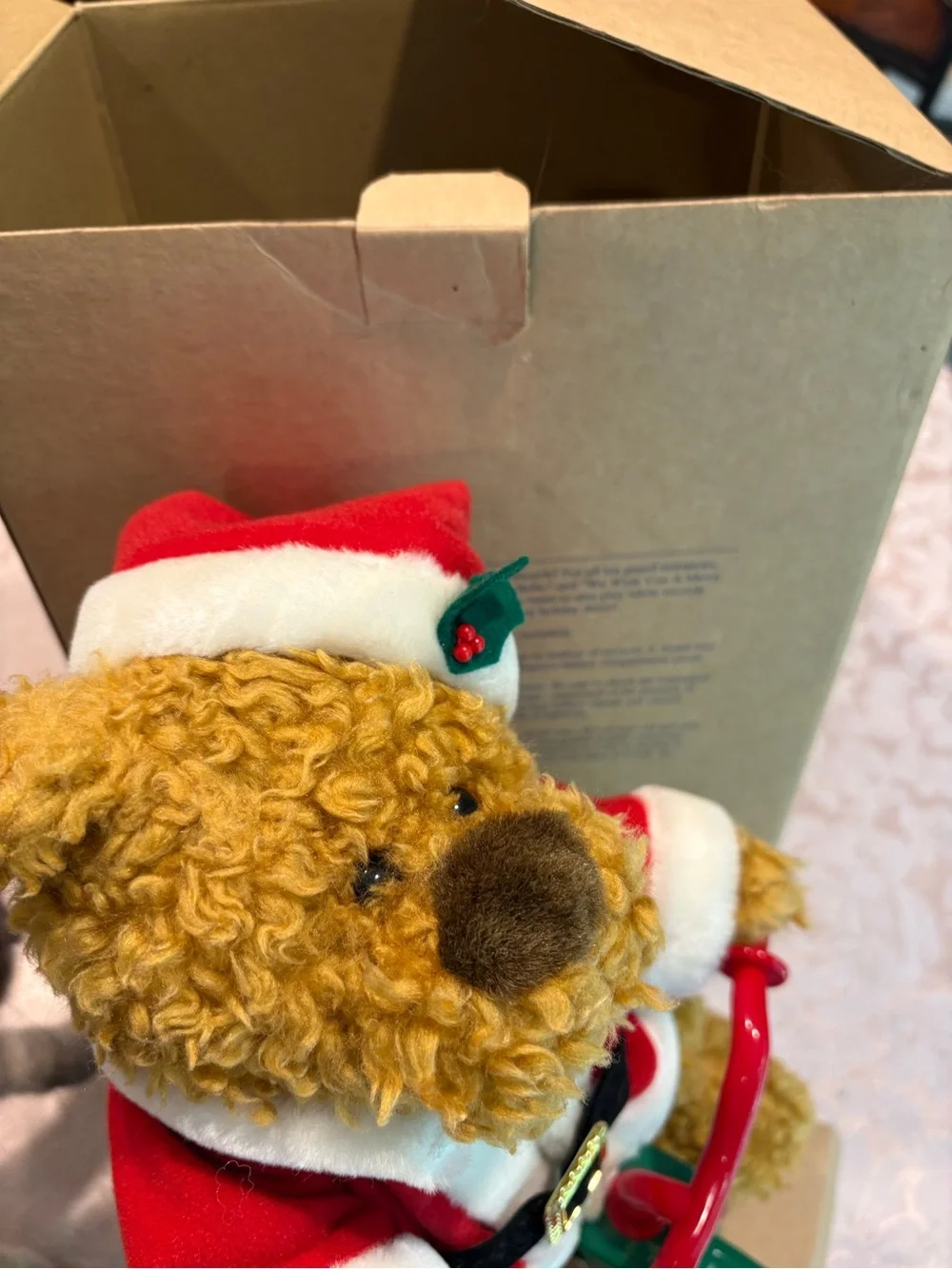 Vintage Teddy Bear On Battery Operated Tricycle 1997